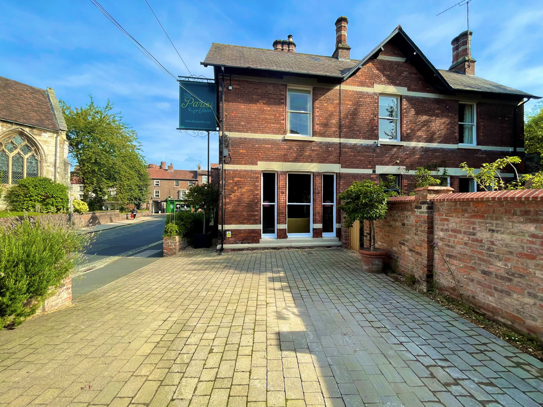 Car parking area at The Parisi Townhouse York Yorkshire UK